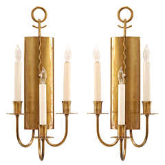 A Pair of Brass Wall Sconces by Hans Grag