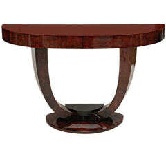 Lacquered Parchment Veneered Console Attributed to Karl Springer Lacquered Parchment Veneered Console Attributed to Karl Springer