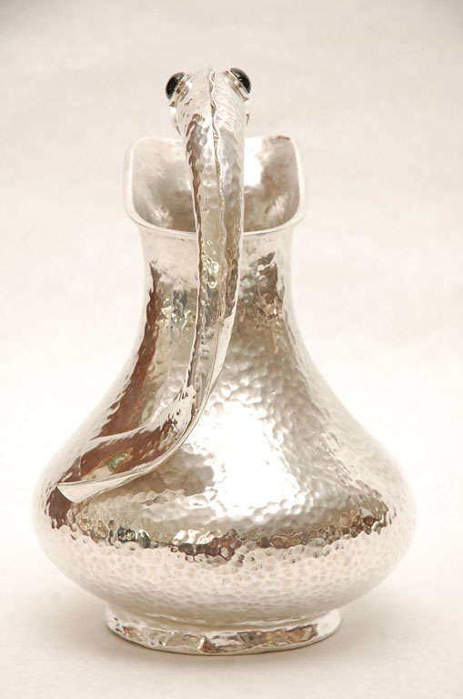 Hand Chased Silver Plate Pitcher by Los Castillos In Excellent Condition In Palm Desert, CA