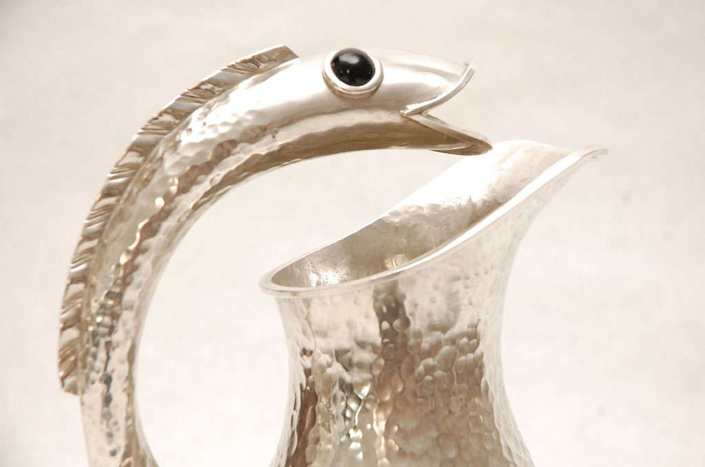 Hand Chased Silver Plate Pitcher by Los Castillos 1