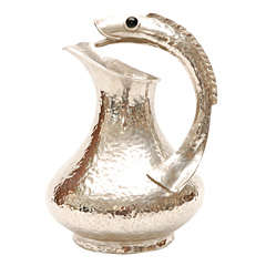 Vintage Hand Chased Silver Plate Pitcher by Los Castillos