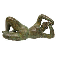 Reclining Figure in Bronze by Dora Gordine