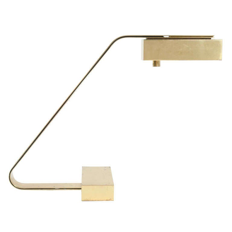 Brass Flat Bar Cantilevered Table Lamp by Casella