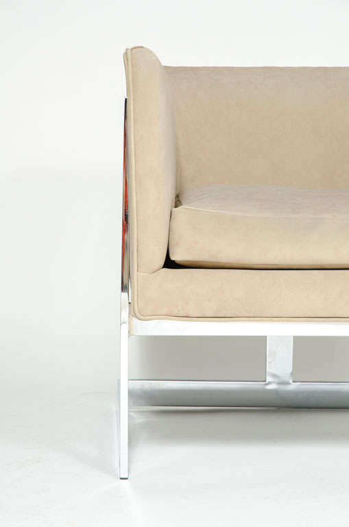 Late 20th Century American Floating Cube Club Chairs by Milo Baughman for Thayer Coggin For Sale