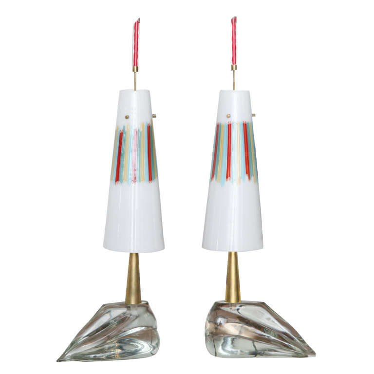 Pair of Lamps by Roberto Giulio Rida For Sale