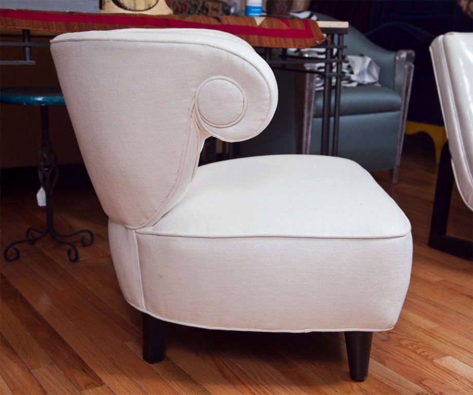 Upholstery Paul Laszlo Deco Slipper Chair