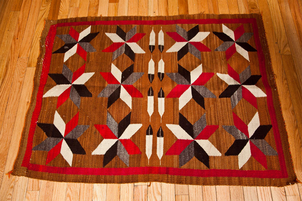 Antique  Navajo  Woven   Wool  Rug