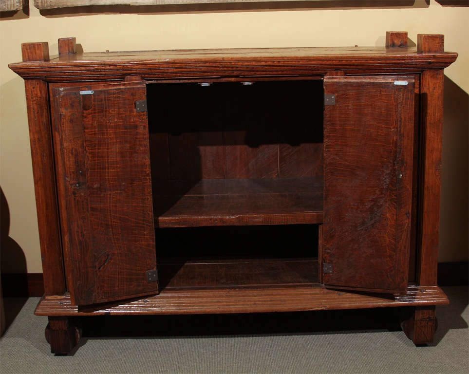 Large Javanese Wheeled Teak Cabinet 3