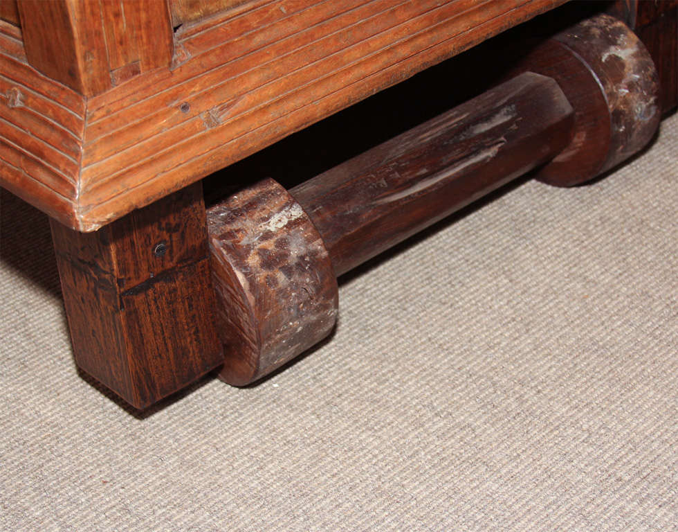 Large Javanese Wheeled Teak Cabinet 4