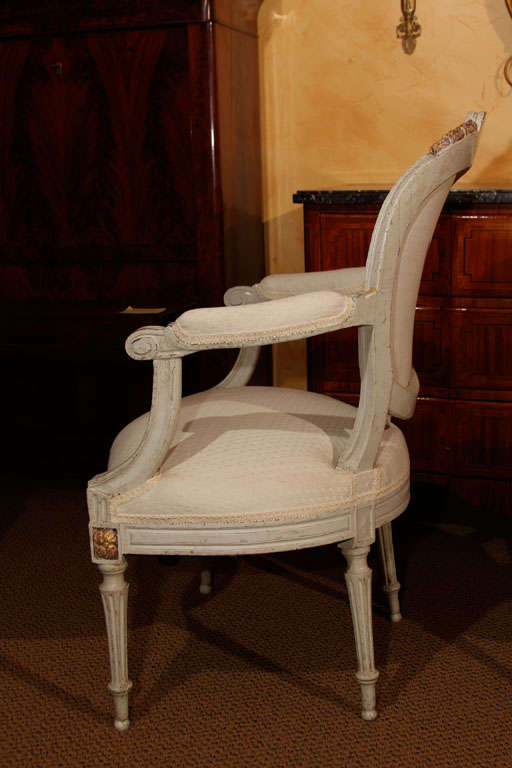 Pair of French Louis XVI Arm Chairs For Sale 1