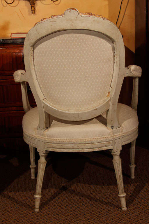 Pair of French Louis XVI Arm Chairs For Sale 2