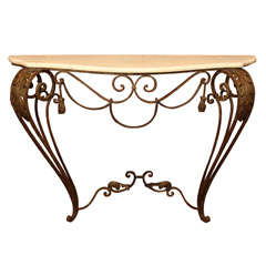 French Iron Console Table with Tassels