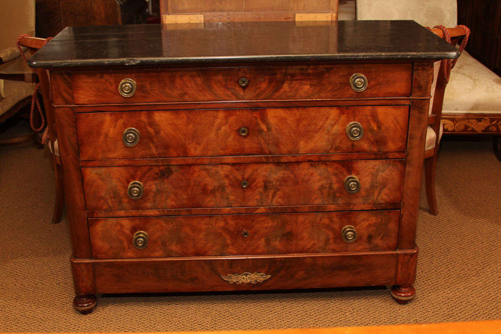 French Restauration Commode with Black Marble Top