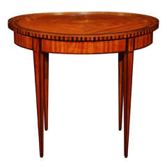 Antique Edwardian Satinwood Oval Table