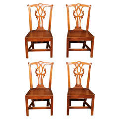 Set of 4 Country Chippendale Chairs