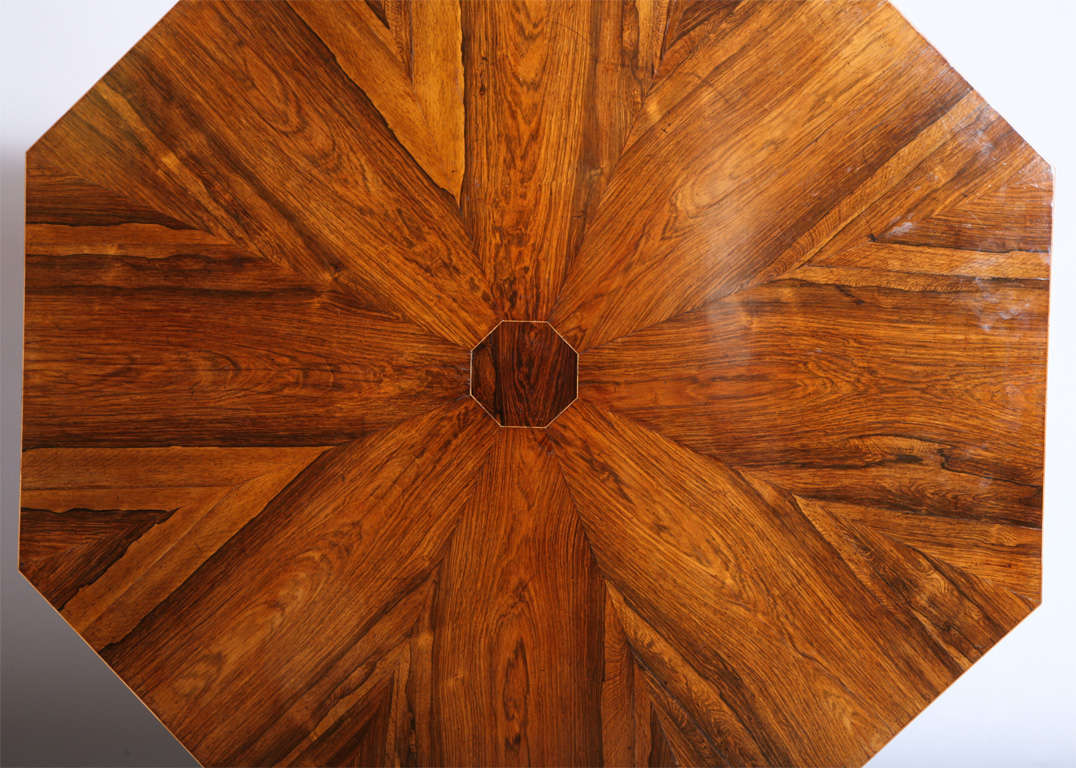 Wood A Regency rosewood octagonal center table. For Sale