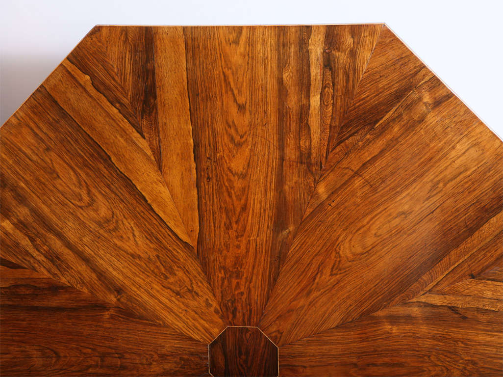 A Regency rosewood octagonal center table. For Sale 2