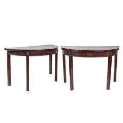 Pair of 19th Century English Mahogany Demilune Tables 4