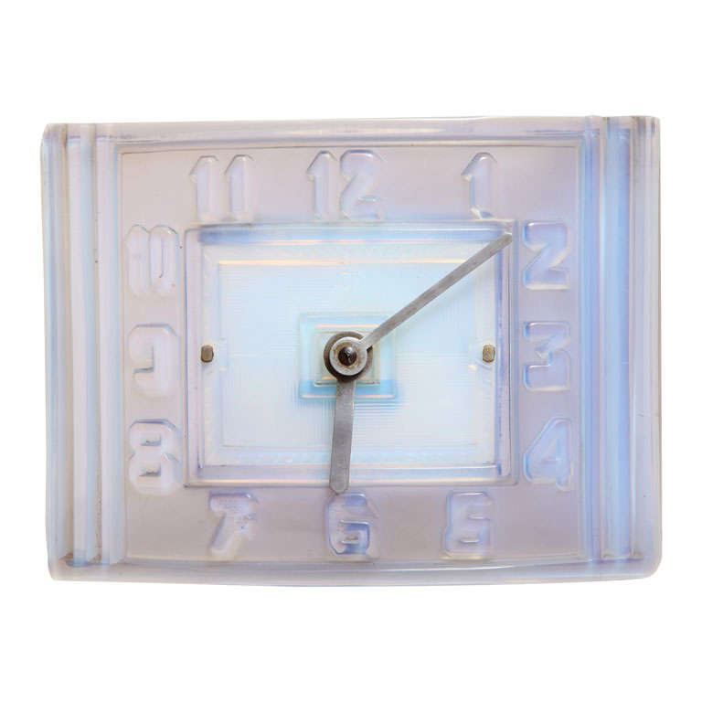 Léon Hatot 'ATO' Opalescent Glass Mantle Clock