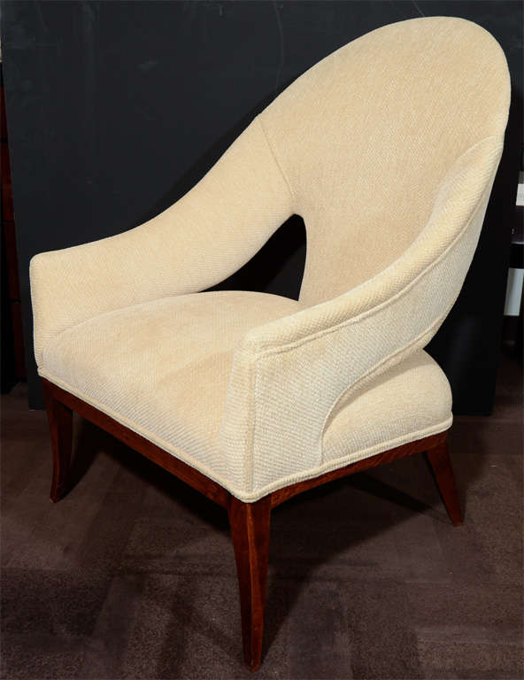 Pair of Art Deco Sycamore Wood Chairs with Spoon Back Design 2