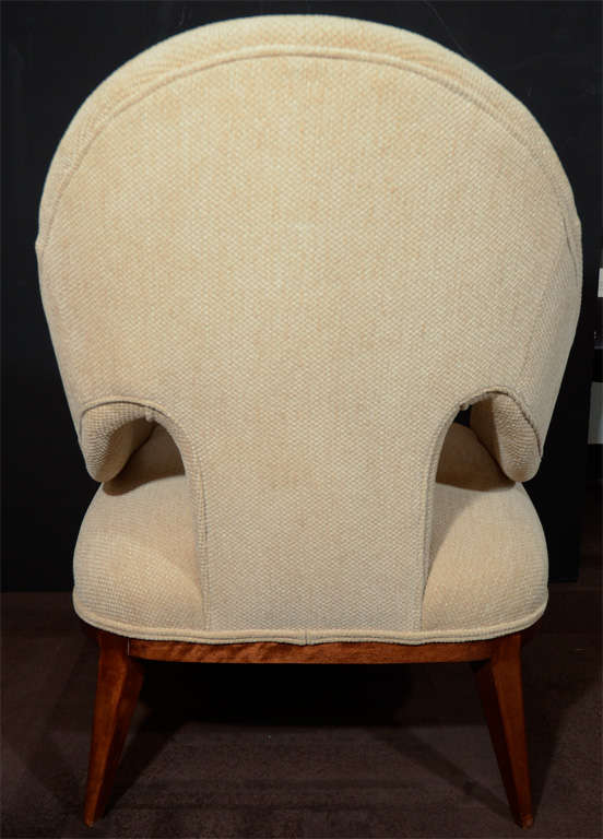Pair of Art Deco Sycamore Wood Chairs with Spoon Back Design 5
