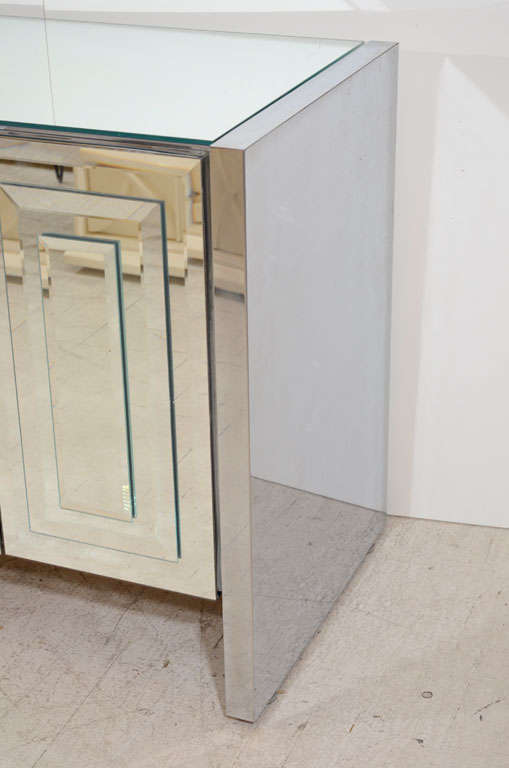 Mid-Century Modern Mirrored Credenza Dresser by Ello