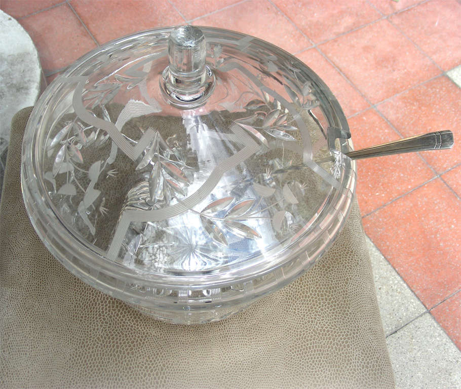 French Rare 1910-1920 Saint-Louis Crystal Punch Bowl For Sale