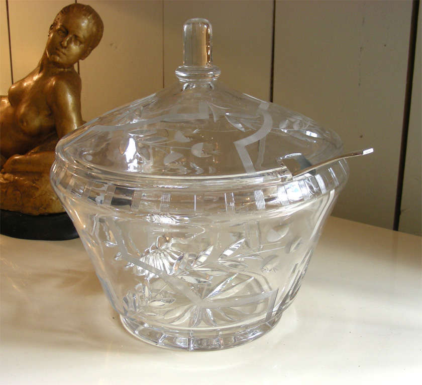 20th Century Rare 1910-1920 Saint-Louis Crystal Punch Bowl For Sale