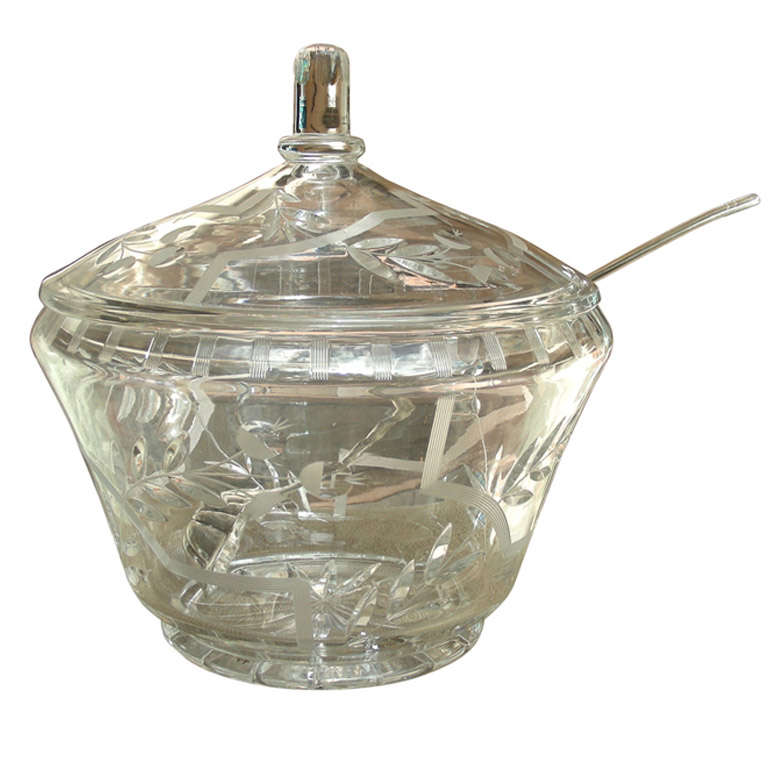 Rare 1910-1920 Saint-Louis Crystal Punch Bowl For Sale