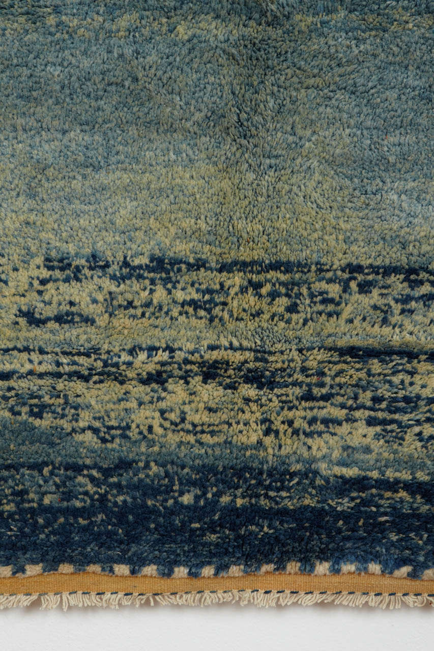 Moroccan Open Field Sea Blue Berber Carpet