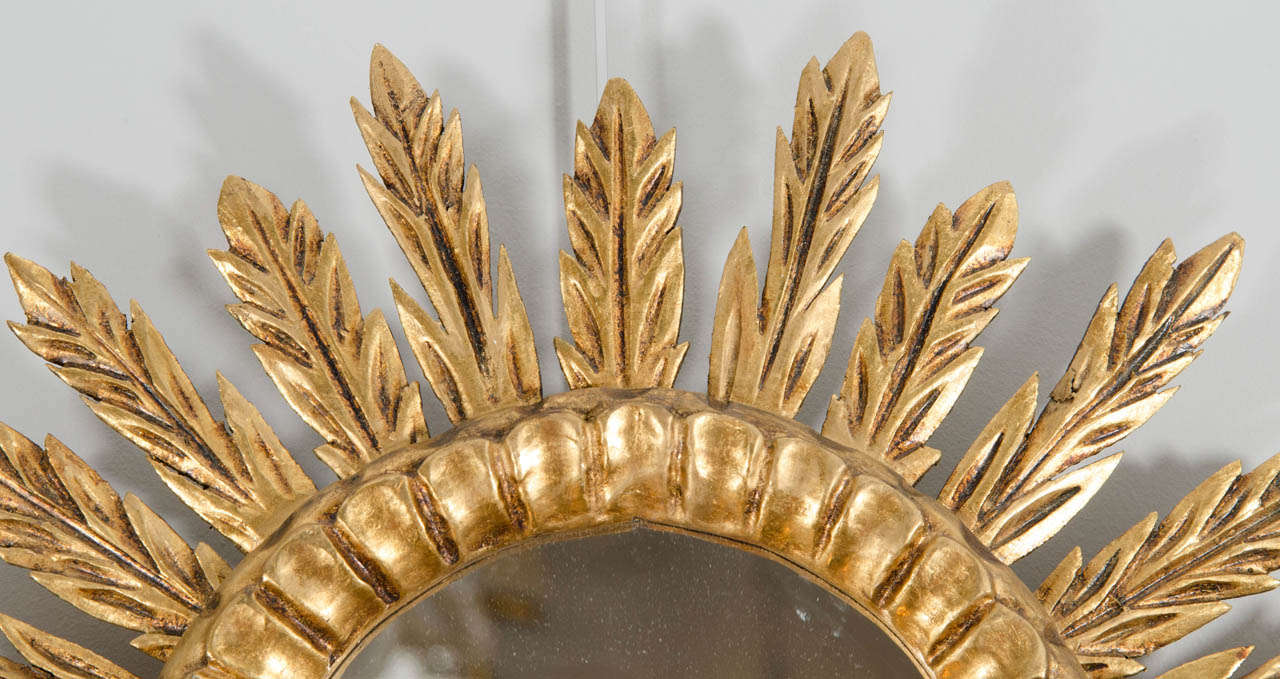 French Giltwood Sunburst Mirror