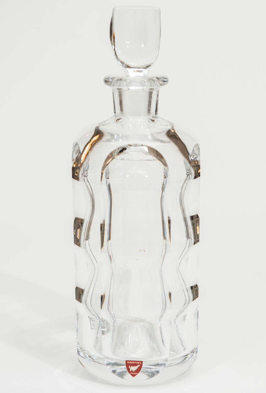 Swedish Pair of Crystal Decanters by Orrefors