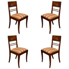 Set of Four Art Deco Side Chairs