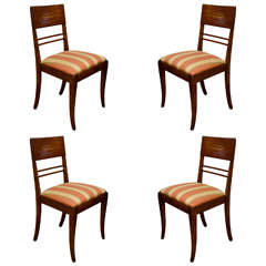 Set of Four Art Deco Side Chairs 12