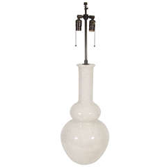 Large White Crackle Lamp