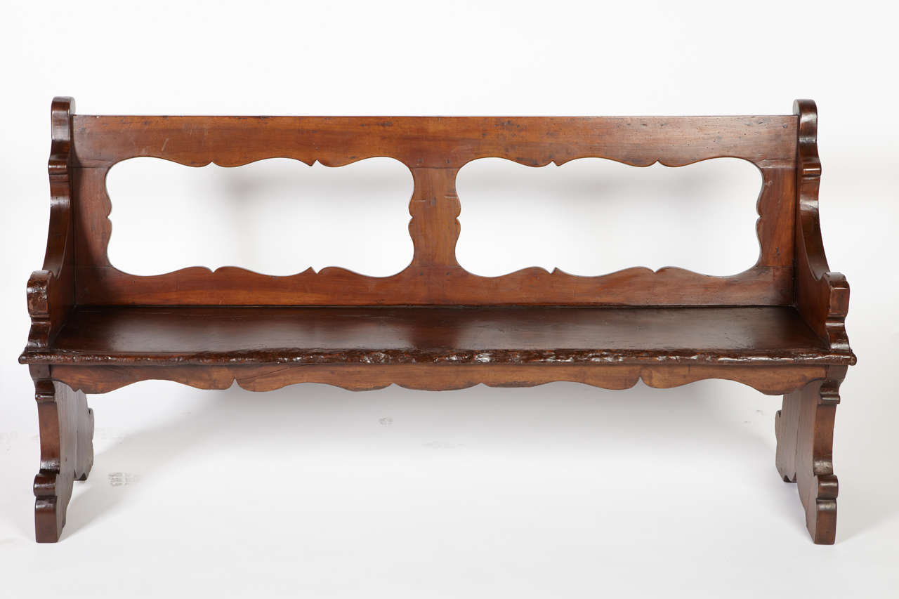 17th Century Italian Walnut Bench
