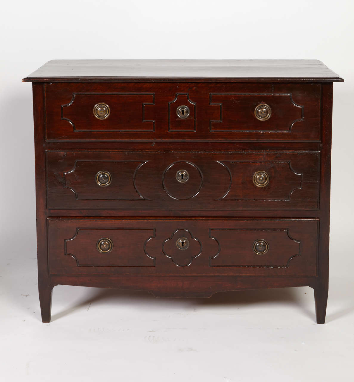 18th Century Italian Mahogany Commode-Chest Of Drawers