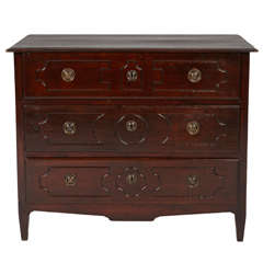 18th Century Italian Mahogany Commode-Chest Of Drawers
