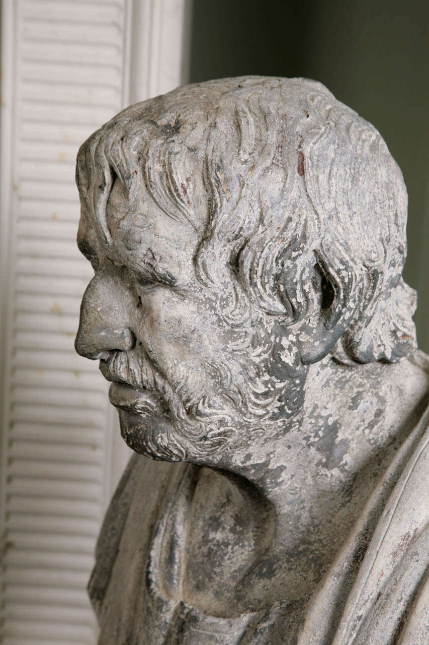 Very Rare George III Lead Portrait Bust of the Philosopher Seneca In Fair Condition In London, GB