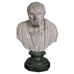 Very Rare George III Lead Portrait Bust of the Philosopher Seneca