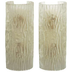 Pair of Textured Murano Glass Demi-lune Wall Sconces by Artisti Barovier 9