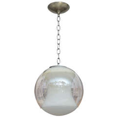 Frosted Hourglass in Cleqr Globe Pendant
