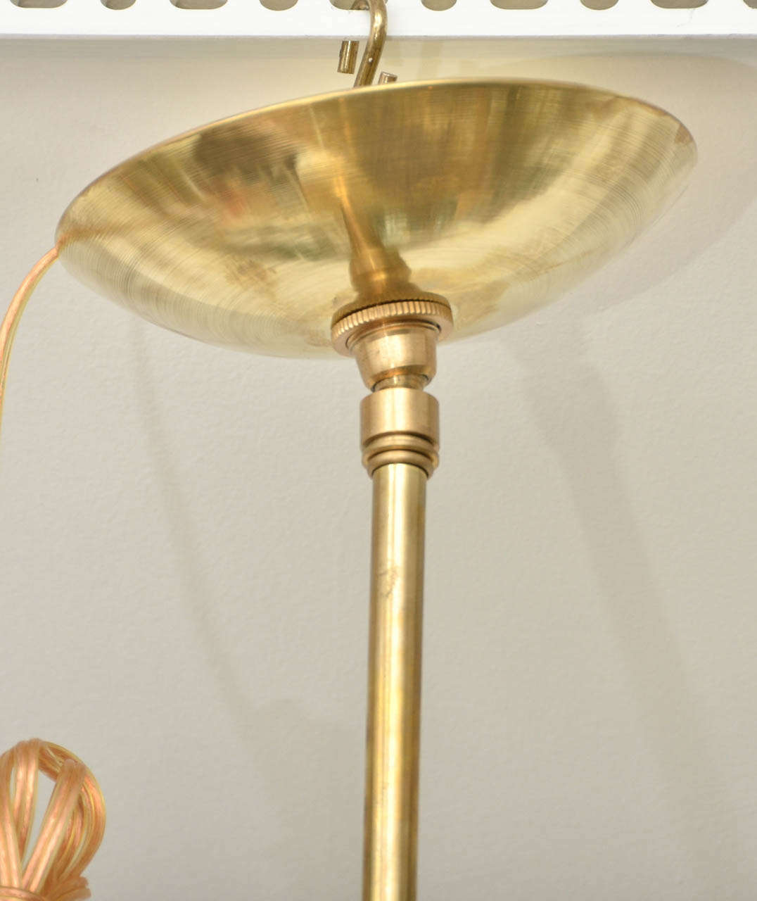 Frosted Glass and Brass Pendant For Sale at 1stDibs