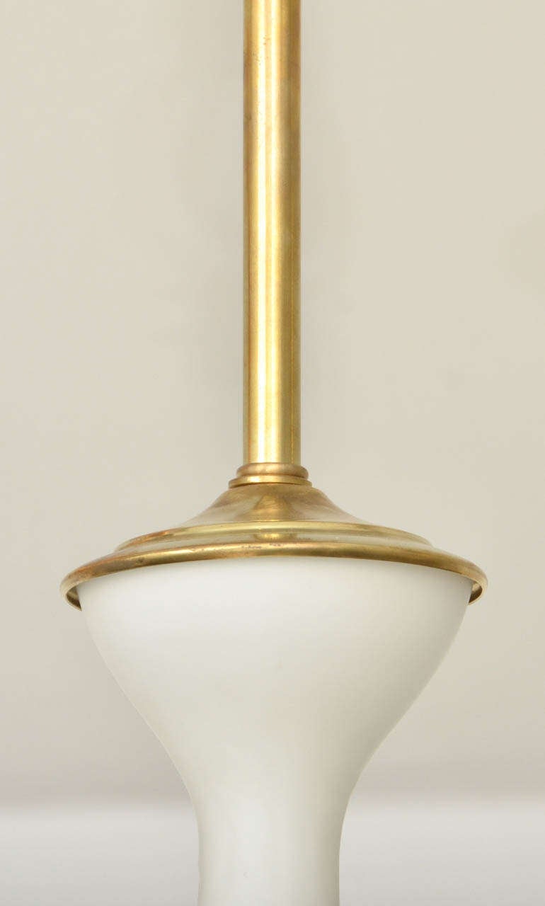 Frosted Glass and Brass Pendant For Sale at 1stDibs