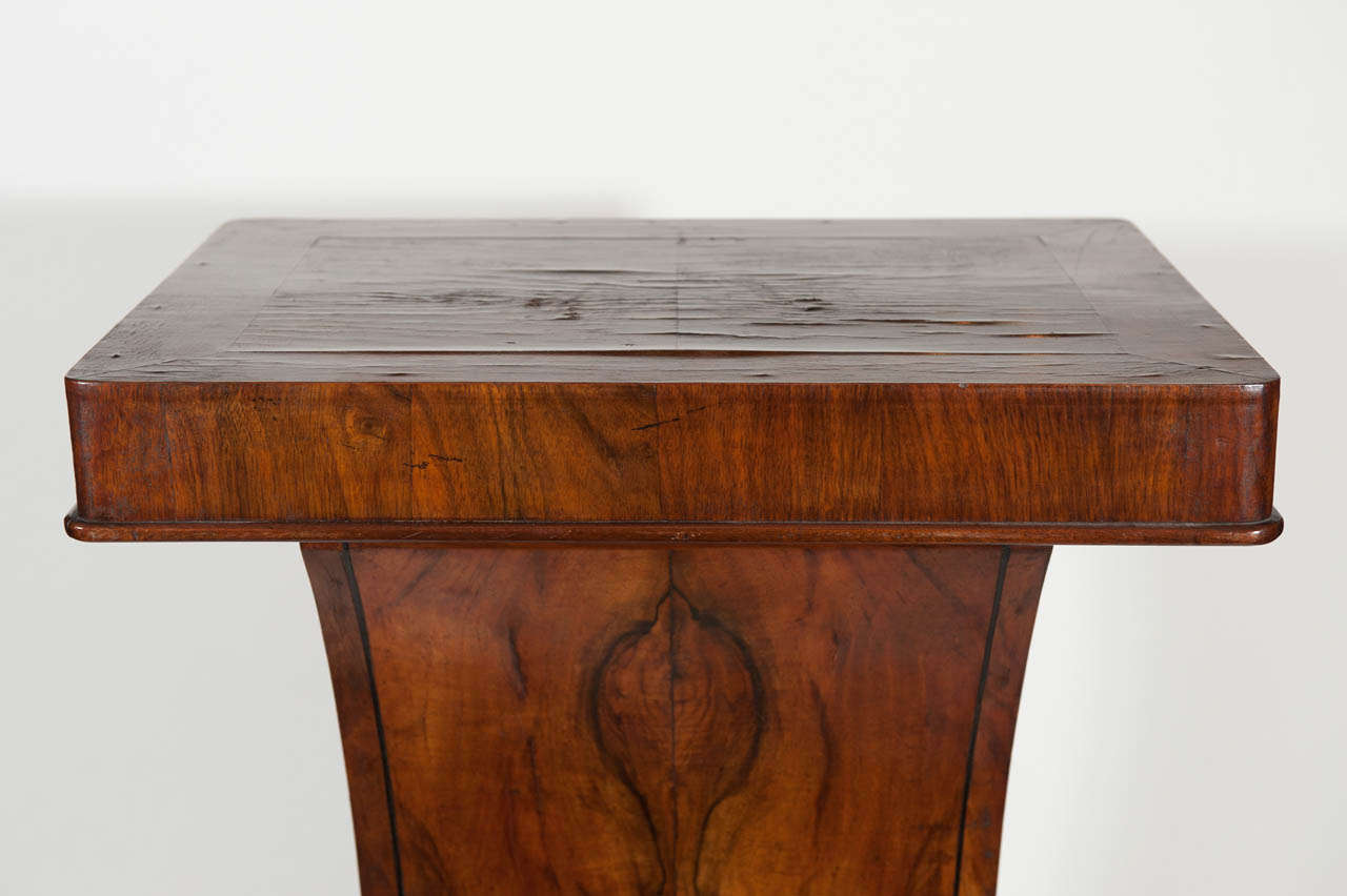 Directoire Bookmatched Walnut Diminutive Plinth For Sale