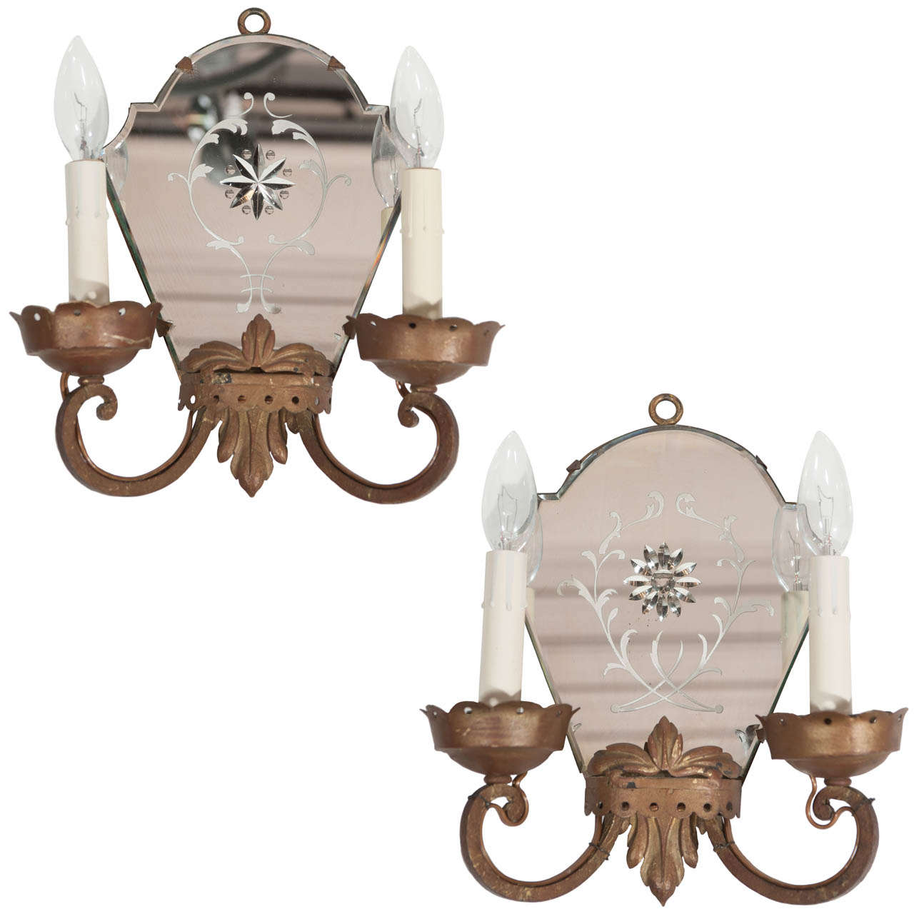 Pair of 1940's Venetian Style Sconces For Sale