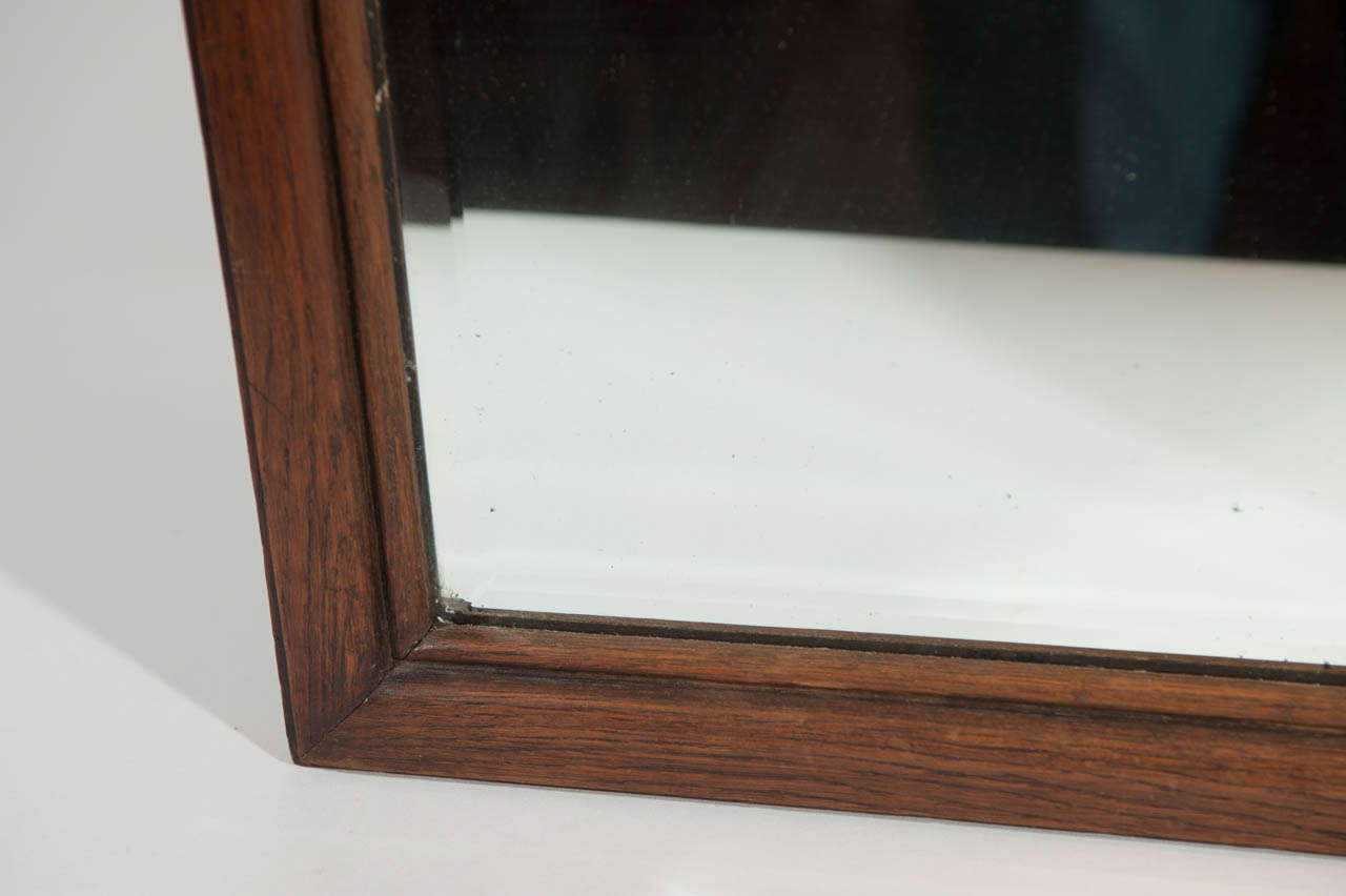 19th Century Louis XV Style Petite Carved Mirror in Oak For Sale