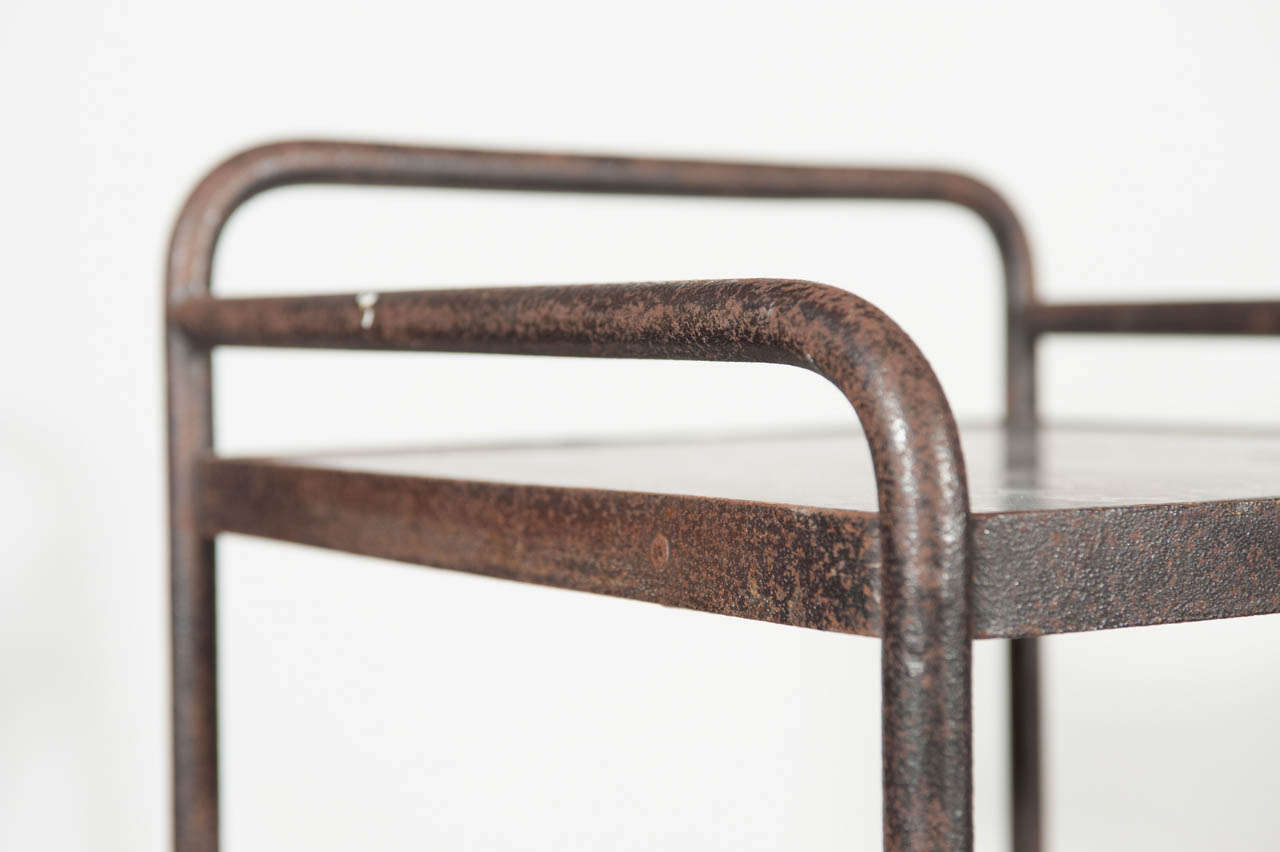 Belgian 20th Century Industrial Tiered Iron and Marble Stand For Sale