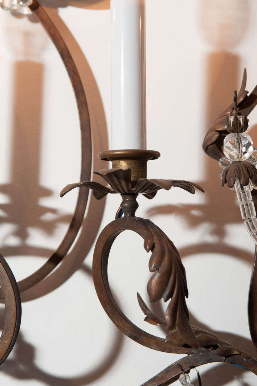 Wrought Iron Singular Overscale 19th Century French Country Style Sconce
