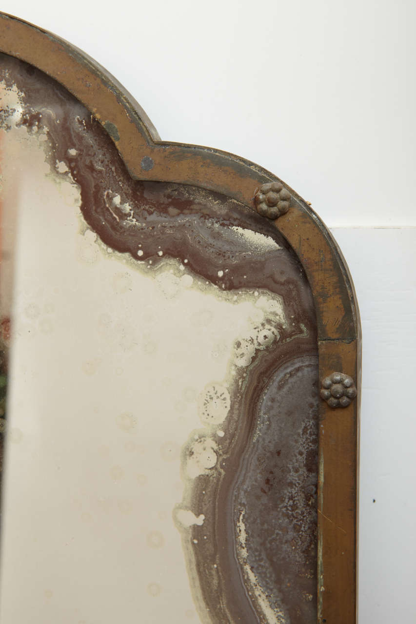 Brass Pair of French Shaped Mirrors